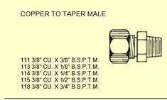 Copper To Taper Male (Low Pressure Fittings) (United)