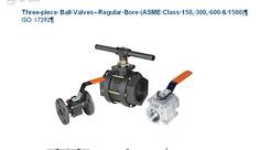 Three-Piece Ball Valves - Regular Bore (ASME Class 150, 300, 600 & 1500) L & T Brand