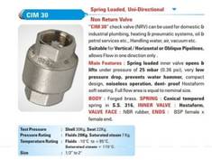 CIM 30 Spring Loaded Uni-Directional/Non Return Valve