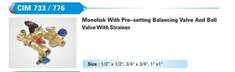 CIM 733/776 Monolink With Pre-Setting Balancing Valve And Ball Valve With Stainer