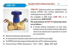 CIM 787 Variable Orifice Balancing Valve