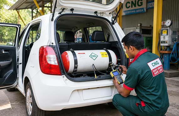 Car CNG Cylinder Hydro Testing Cost