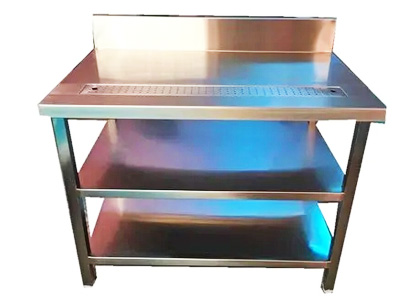 Back Bar Table with Drain Shelves Manufacturer in Delhi