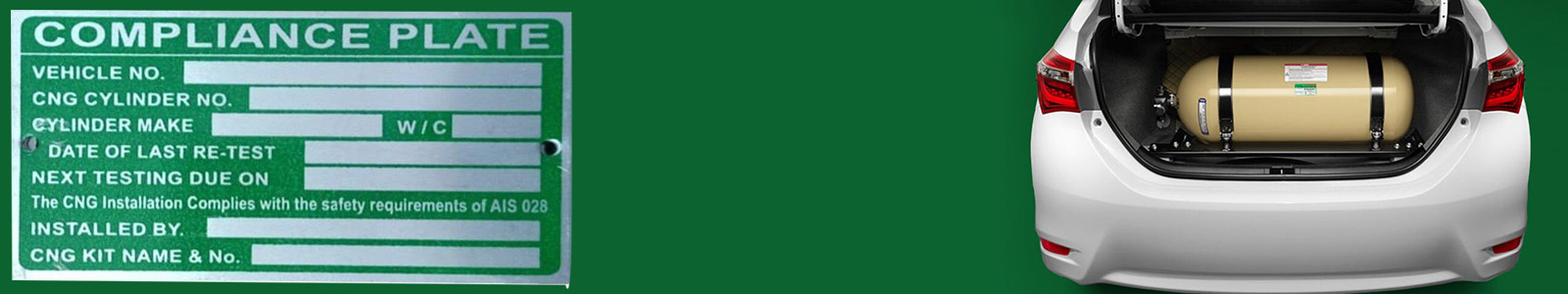 CNG Cylinder Compliance Plate